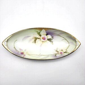 Antique Prussia Royal Rudolstadt Oblong Serving Bowl Relish Dish Tray Porcelain